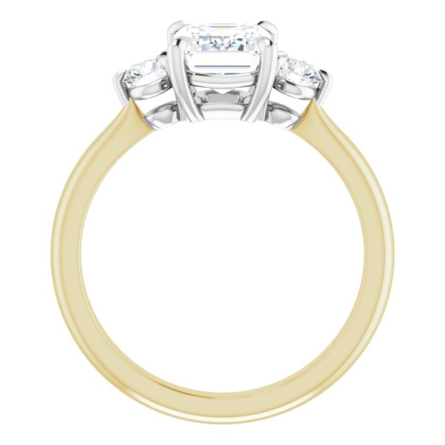 2.00ct Carat Emerald Moissanite Three Stone Engagement Ring