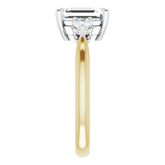 2.00ct Carat Emerald Moissanite Three Stone Engagement Ring