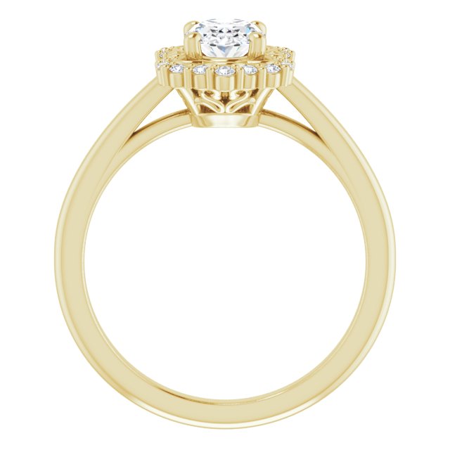 Oval Moissanite & LG Diamond Halo Ring