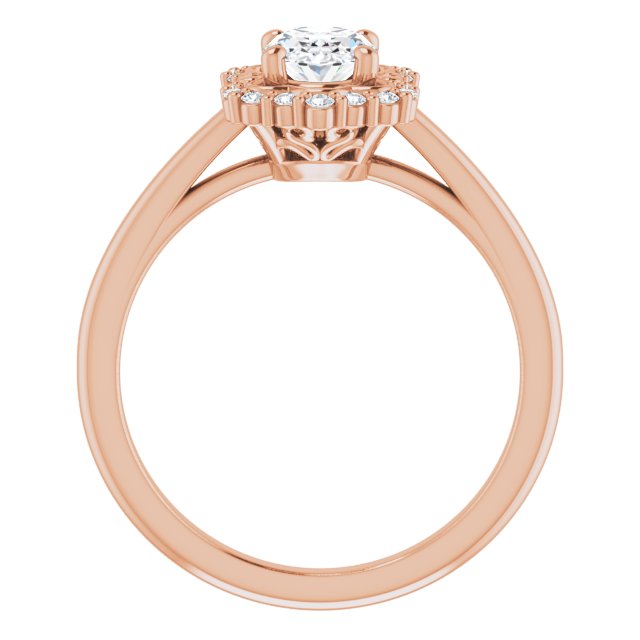 Oval Moissanite & LG Diamond Halo Ring