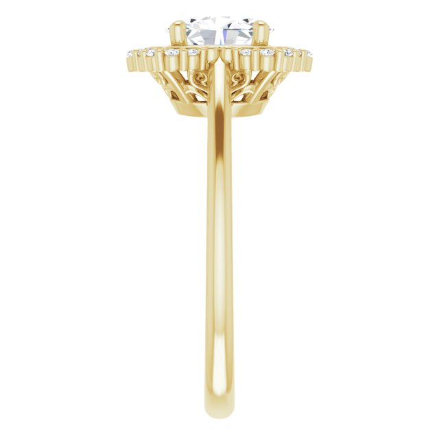 Oval Moissanite & LG Diamond Halo Ring