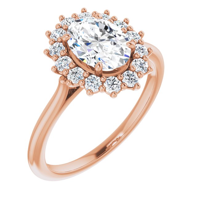 1.65ctw Oval Brilliant Moissanite Halo Enagement Ring