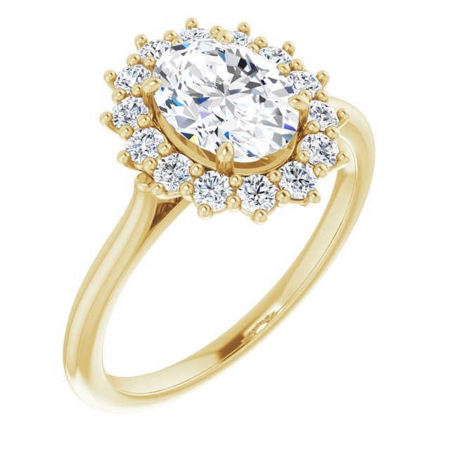 1.65ctw Oval Brilliant Moissanite Halo Enagement Ring