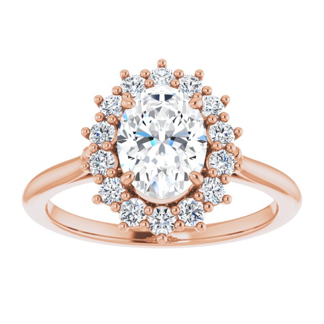 1.65ctw Oval Brilliant Moissanite Halo Enagement Ring