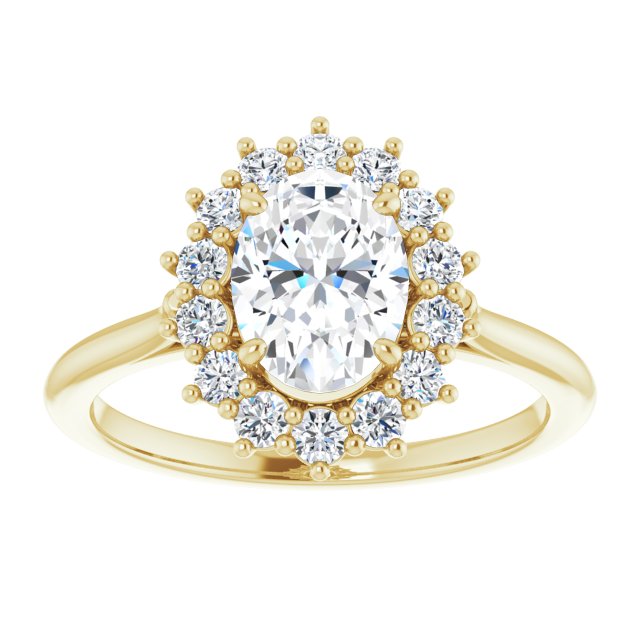 1.65ctw Oval Brilliant Moissanite Halo Enagement Ring