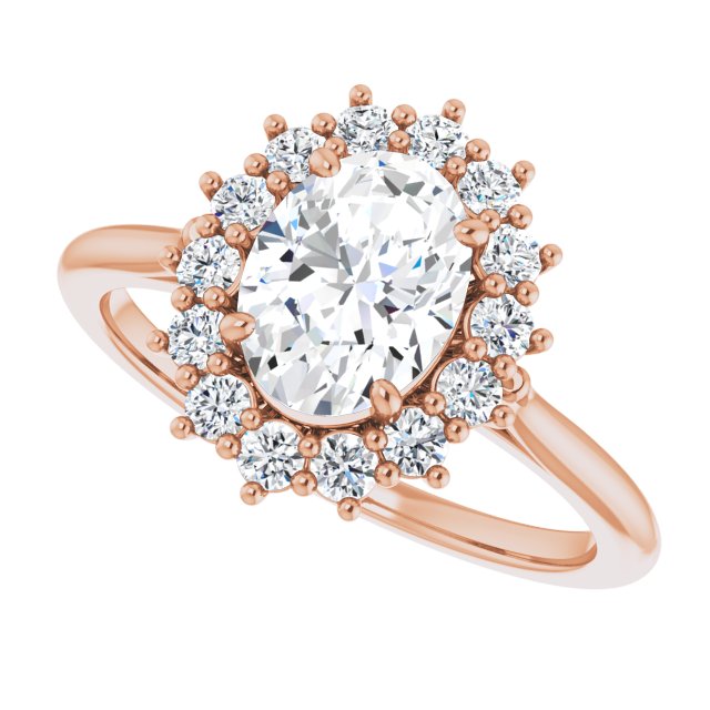 1.65ctw Oval Brilliant Moissanite Halo Enagement Ring