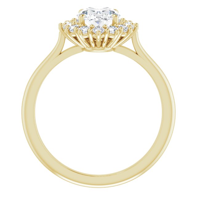 1.65ctw Oval Brilliant Moissanite Halo Enagement Ring