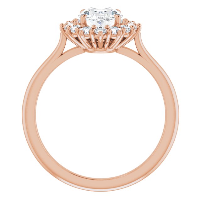 1.65ctw Oval Brilliant Moissanite Halo Enagement Ring