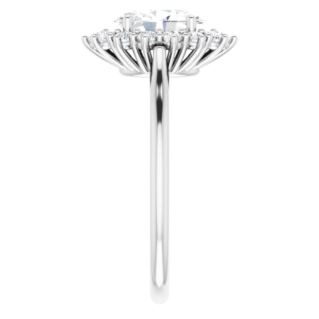 1.65ctw Oval Brilliant Moissanite Halo Enagement Ring
