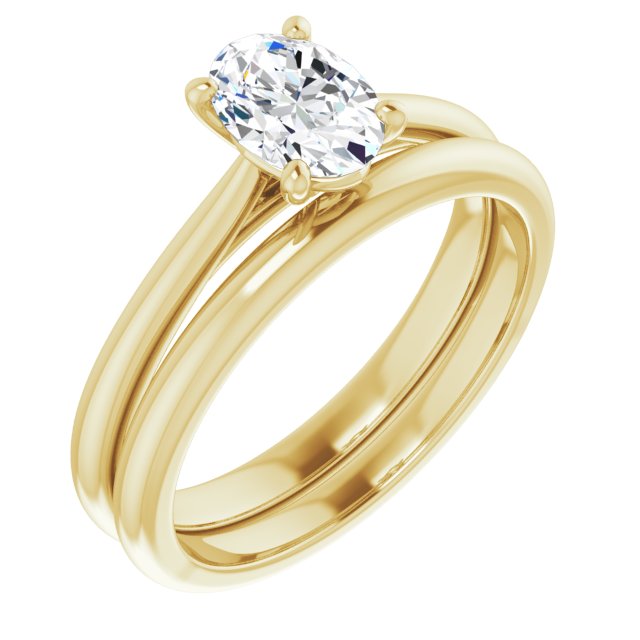 3/4ct Oval Moissanite Solitaire Ring