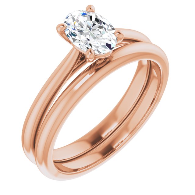 3/4ct Oval Moissanite Solitaire Ring