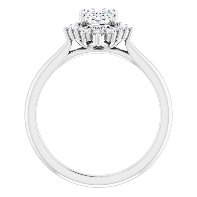 Oval Brilliant Moissanite Halo Engagement Ring