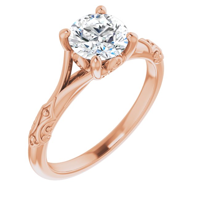 One Carat Brilliant Moissanite Vintage Ring
