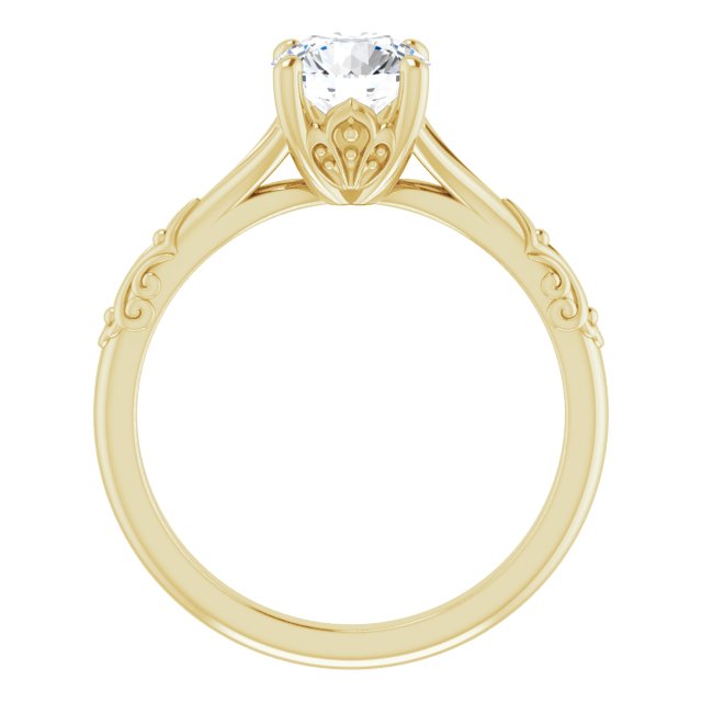 One Carat Brilliant Moissanite Vintage Ring
