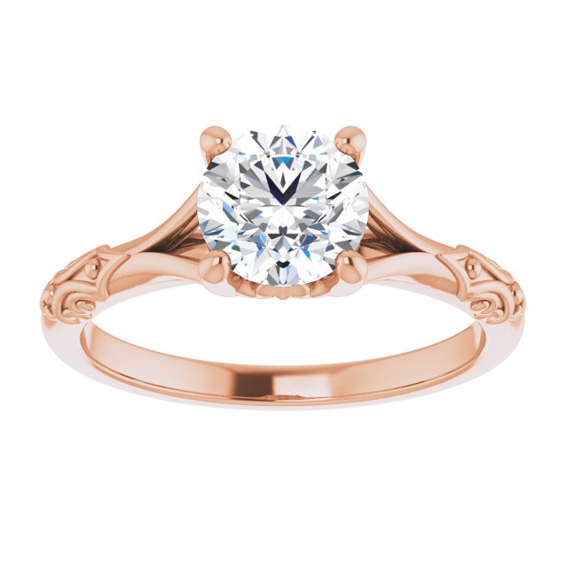 One Carat Brilliant Moissanite Vintage Ring