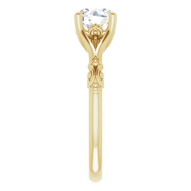 One Carat Brilliant Moissanite Vintage Ring