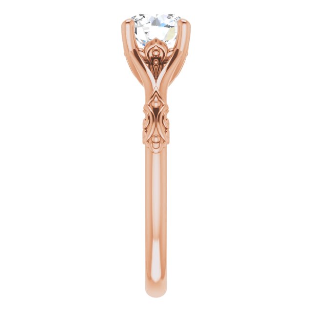 One Carat Brilliant Moissanite Vintage Ring