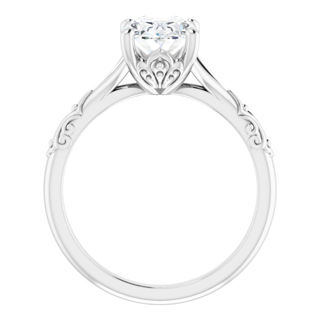 1.50ct Oval Moissanite Vintage Ring