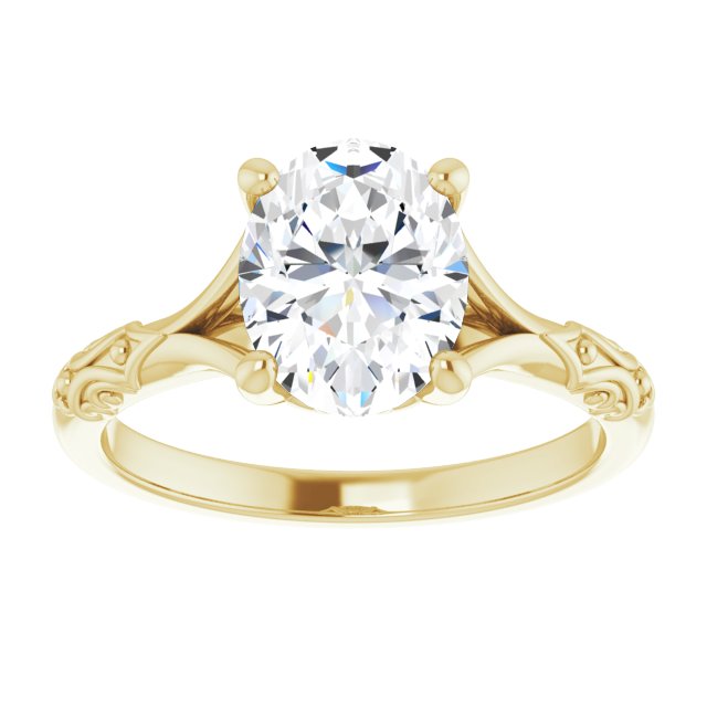 1.50ct Oval Moissanite Vintage Ring