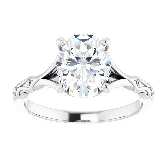 1.50ct Oval Moissanite Vintage Ring