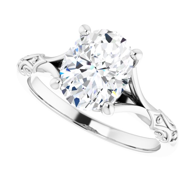 1.50ct Oval Moissanite Vintage Ring