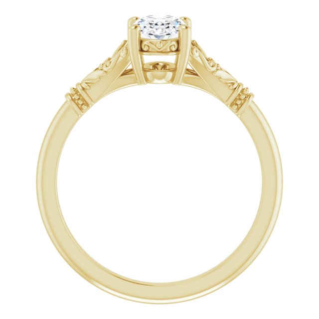 3/4ct Oval Moissanite Vintage Ring