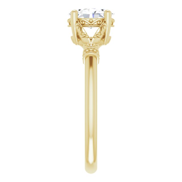 3/4ct Oval Moissanite Vintage Ring