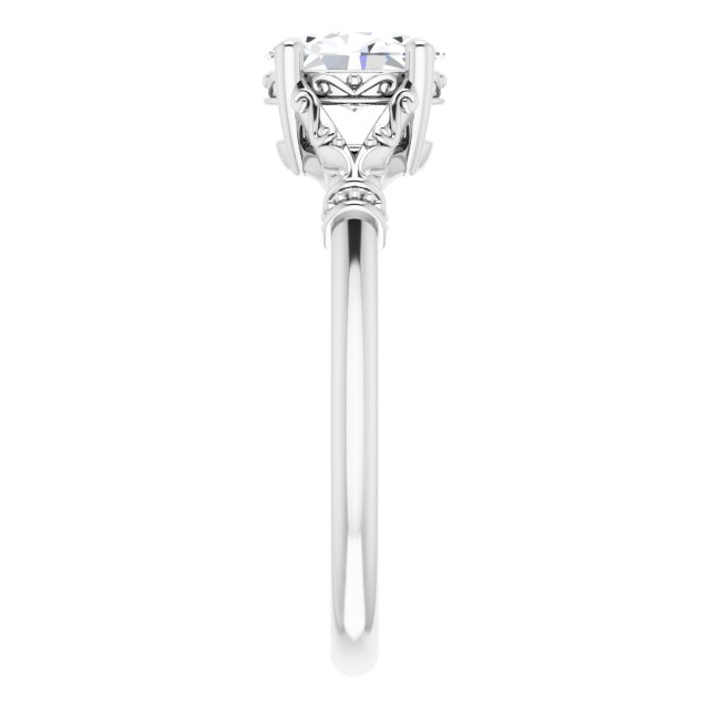 3/4ct Oval Moissanite Vintage Ring