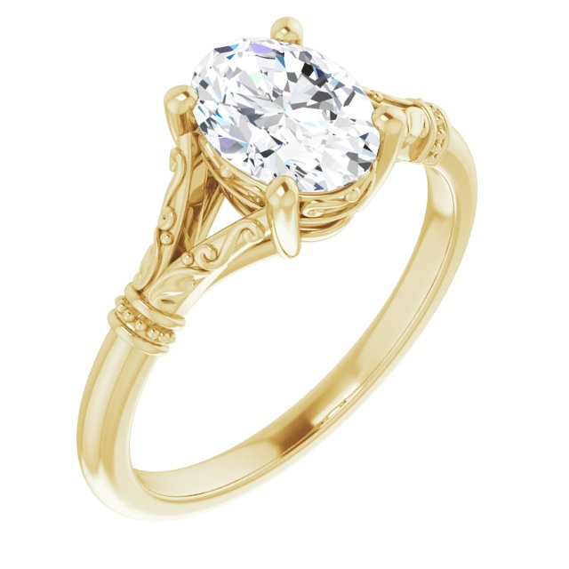 1.25ct Oval Moissanite Vintage Ring