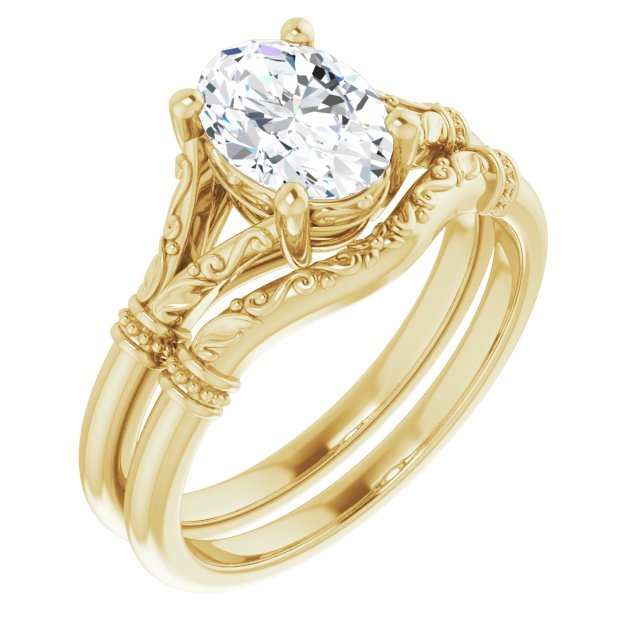 1.25ct Oval Moissanite Vintage Ring