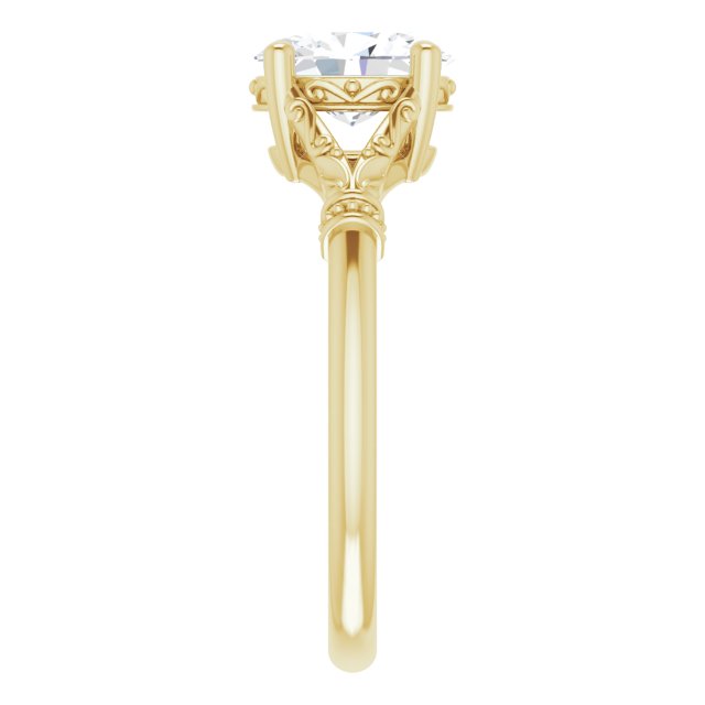 1.25ct Oval Moissanite Vintage Ring