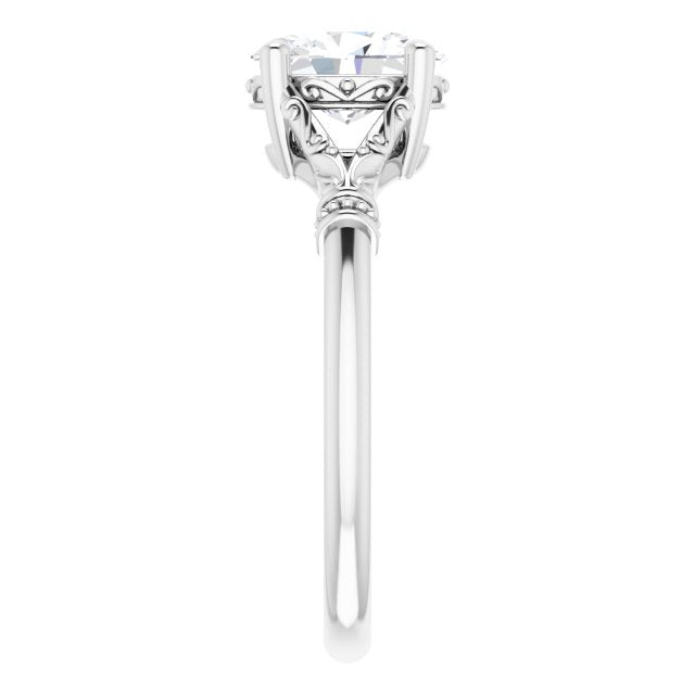 1.25ct Oval Moissanite Vintage Ring