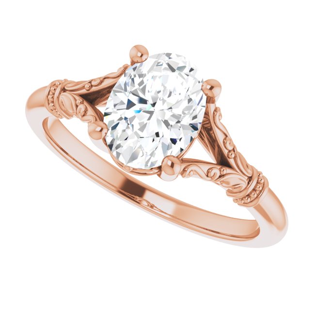 1.25ct Oval Moissanite Vintage Ring