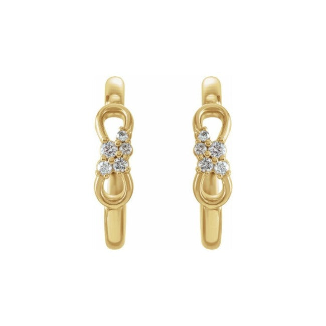 LG diamond infinity gold huggie earrings