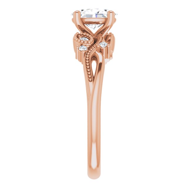 7 x 5mm Oval Moissanite Nature Inspired Ring