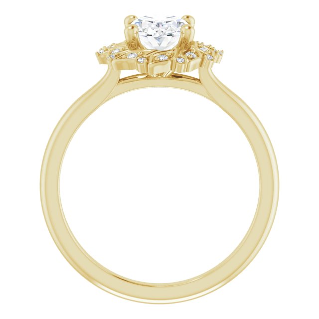 1.25ct Oval Moissanite Vintage Halo Ring