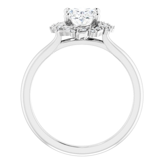 1.25ct Oval Moissanite Vintage Halo Ring