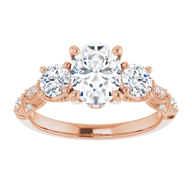 1.85ct Oval Moissanite Vintage Ring