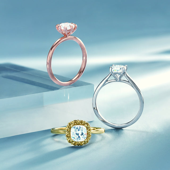 3/4ct Oval Shape Moissanite Solitaire Engagement Ring