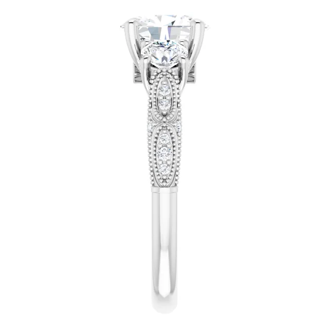 1.85ct Oval Moissanite Vintage Ring