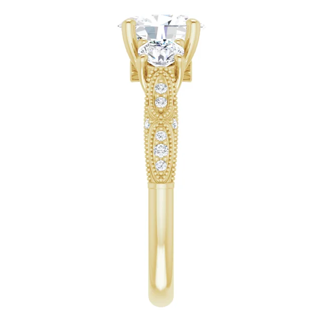 1.85ct Oval Moissanite Vintage Ring