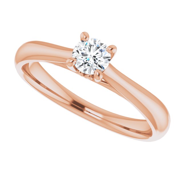 0.30ct Round Brilliant Canadamark®Diamond Ring Rose Gold 2.5