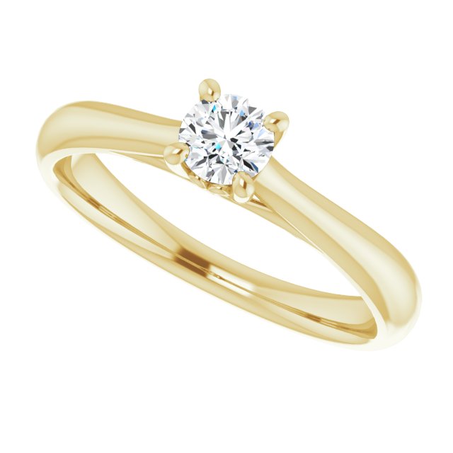 0.30ct Round Brilliant Canadamark®Diamond Ring Yellow Gold 2.5