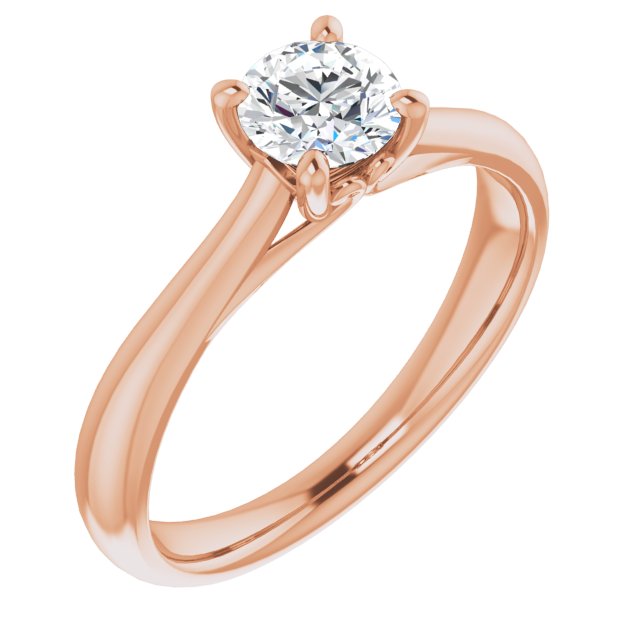 0.50ct Round Brilliant Lab Grown Diamond Solitaire Engagement Ring Rose Gold 1