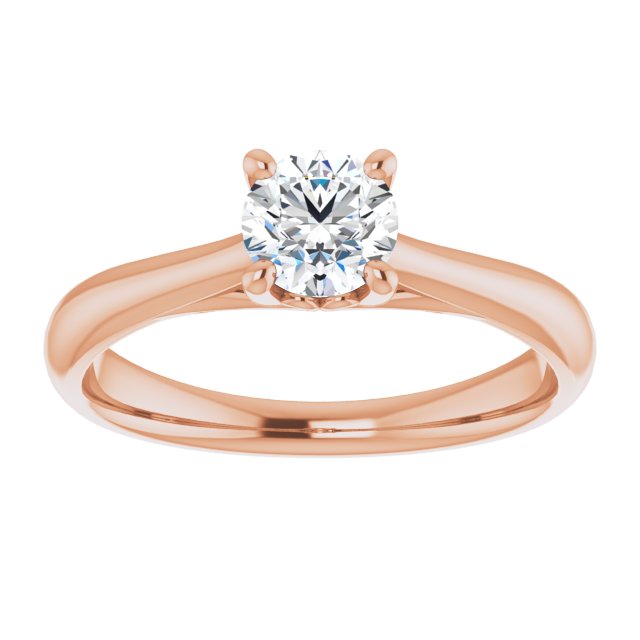 0.50ct Round Brilliant Lab Grown Diamond Solitaire Engagement Ring Rose Gold 3