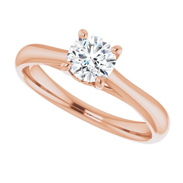 0.50ct Round Brilliant Lab Grown Diamond Solitaire Engagement Ring Rose Gold 4