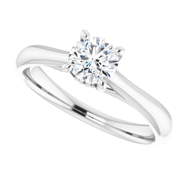 0.50ct Round Brilliant Lab Grown Diamond Solitaire Engagement Ring White Gold 5