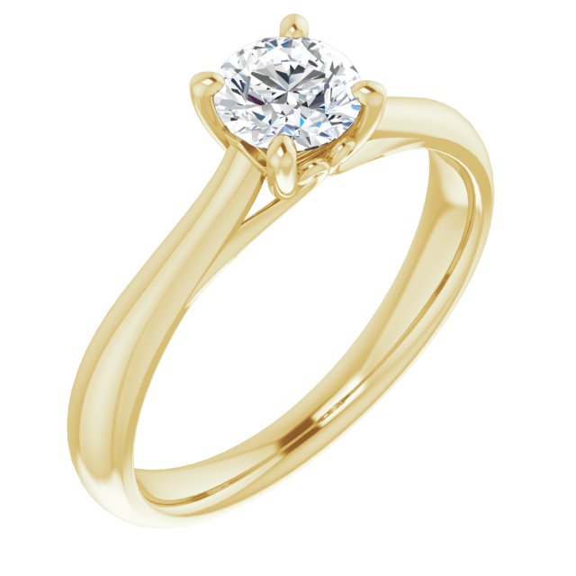 0.50ct Round Brilliant Lab Grown Diamond Solitaire Engagement Ring Yellow Gold 1