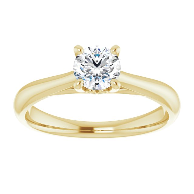 0.50ct Round Brilliant Lab Grown Diamond Solitaire Engagement Ring Yellow Gold 3