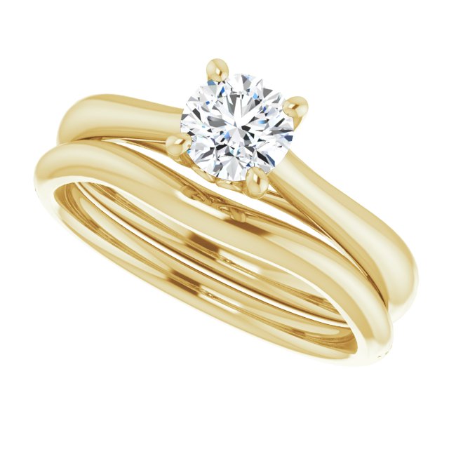 0.50ct Round Brilliant Lab Grown Diamond Solitaire Engagement Ring Yellow Gold 5